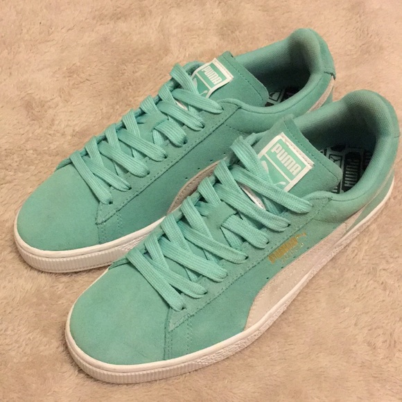 puma suede mint green